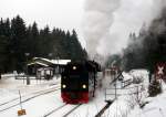99 7234-0 bei der Ausfahrt aus Schierke am 6.1.2015.Fotograf war mein Vater.