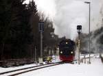 99 236 bei der Ausfahrt aus Drei-Annen-Hohne am 6.1.2015.Fotograf war mein Vater.