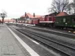 Am 13.12.2015 stellt hier gerade 199 872 den Zug nach Eisfelder Talm�hle in Wernigerode bereit.