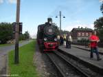 Die nach einem Unfall auf der L��nitzgrundbahn neuaufgebaute Lok 20 der Mansfelder Bergwerksbahn wurde am 19.08.2011 auf den heimischen Gleisanlagen wieder eingeweiht.