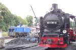 99 1781-6 beim Wasser nehmen in Putbus.Links 251 901-5