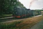 99 787 der Zittauer Schmalspurbahn war als Aushilfslok auf R�gen.Hier im Bahnhof Binz(Gescannt)