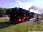R�BB 99 1784 beim Verlassen des Putbusser Bahnhofs in Richtung Ostseebad G�hren am 17.6.13 