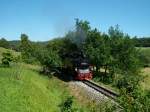 Am 01.Juli 2010 dampfte 99 1784 mit ihren Zug aus G�hren bei Nistelitz nach Putbus.