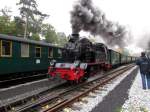 99 4801 bei der Ausfahrt aus G�hren am 13.Okt.2013 mit P 104