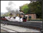 99 608 dampfte sich in G�hren am 13.Okt.2013 bei der Scheinausfahrt ein.