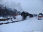 R�BB Mh 52(99 4632) beim Verlassen des Bw´s in Richtung Personenzug in Putbus am 28.1.14