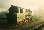 Im Morgennebel eingeh�llt stand die Mh52 (99 4632) in der Putbuser Einsatzstelle.