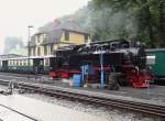 99 1782-4 (Rasender Roland) zu sehen am 14.07.14 in G�hren beim Wasser fassen.