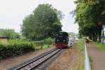 99 1782-4 (Rasender Roland) zu sehen am 14.07.14 bei der Ausfahrt in Binz.