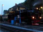 99 1782-4 stand am 01.08.2014 Abends am Wasserkran in Göhren