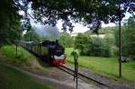 99 1784-0 erklimmt mit P 106 die Steigung vor Seelvitz am 05.08.2015
