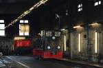 Köf 6003 stand am 07.08.2015 tatenlos im Lokschuppen Putbus