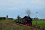 99 1781-6 strebt mit P 110 Seelvitz am 08.08.2015 entgegen.