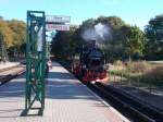 Hier konnte 99 1781,am 11.Oktober 2015 für einige Meter ihre 30 km/h Höchstgeschwindigkeit zeigen.