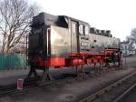 99 1784 aufgebockt,am 27.Februar 2016,in Putbus.