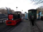 Wochenendruhe für den Dieselmoppel Köf 6003,am 27.Februar 2016,in der Putbuser Est.