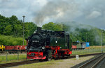 99 1781-6 rangierte am 18.07.2016 zum P 105 in Putbus