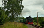 99 1781-6 mit P 106 in der Birkenkurve vor Seelvitz am 18.07.2016