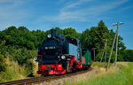 99 1782-4 zwischen Putbus und Lauterbach Mole am 22.07.2016 mit P 102.