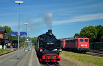 99 1784-0 bei der Einfahrt mit P 104 in Putbus am 22.07.2016 
