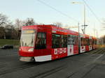 Alstom NGT8D mit der Nummer 0759 aus dem Jahr 2007 der Braunschweiger Straßenbahn am 21. Januar 2017 kurz vor dem Hauptbahnhof.