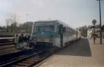 Auf der Fahrt von Tessin nach Wismar legte der 628 698 in Bad Doberan einen planm��igen Kreuzungshalt ein.