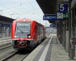 Der RE nach Hof Hbf/Bayreuth Hbf in Gestalt von zwei Triebzügen der Baureihe 641 steht in Bamberg am Gleis 5 bereit.