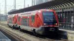 Am Gleis 5 stehen in Bamberg zwei Dieseltriebzüge der Baureihe 641.
