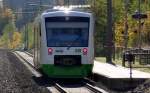 Ein VT650 der Elster-Saale-Bahn ist auf dem Weg nach Blankenburg unterwegs.