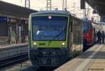 Am Gleis 3 in Bamberg steht ein Triebwagen der Privatbahn Agilis der in K�rze in die Abstellung fahren wird.