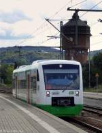Einfahrt der EB aus Blankenstein in den Bahnhof Saalfeld(Saale).