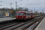 Panorama-Schienenbus-�berraschungsfahrt aus dem Ruhrgebiet 'ins Blaue. VT98 Ruhrtalbahn Schienenbus 796 796 & 998 784 Zugnr. DPE79450 am 22.02.2014 in Bochum Hbf und fuhr weiter nach Brillion Wald.