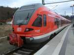 Als Anschlu�zug nach Binz wartete,am 28.Dezember 2013,der Rostocker Flirt 429 028 in Lietzow.