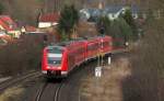 612 117 bei der Ausfahrt aus Gr�fenroda am 11.Jan.2014