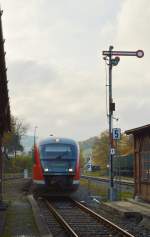 642 201 bei der Einfahrt in Cranzahl am 26.10.2015