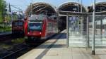 Ausfahrt der RB nach Husum aus dem Kieler Hauptbahnhof.