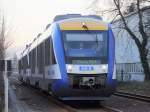 Harz Elbe Express VT 800 kurz vor dem Bahn�bergang Quedlinburg, Albert-Schweitzer-Strasse in Richtung Thale als HEX 80148 am 15.