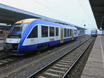 HarzElbeExpress VT 871 steht am nebligen Morgen des 22.