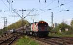 250 009 HVLE mit Sch�ttern ri Heiterblick am 16.04.14 im Bf Leipzig-Thekla