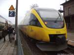 OLA VT 0005 mit Ziel Ueckerm�nde Stadthafen im Bahnhof Reuterstadt Stavenhagen am 14.12.13