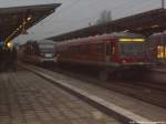 OLA VT 0010 mit ziel B�tzow & BR 628 als S2 mit Ziel Schwaanim im Bahnhof G�strow am 14.12.13 