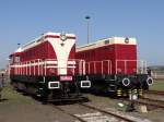 107 018 und T435 0554 zusehen beim Bw Fest in Sta�furt am 29.03.14.