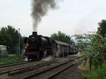 41 360(Dampftradition Oberhausen) bei der Ausfahrt aus Lorsch/Ried.Das ist die vorletzte Fahrt von Bensheim nach Worms.Dieser Sonderzug fuhr am 2.Tag des Dampfspektakels auf der Nibelungenbahn
