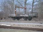 In der Nähe von der Abzweigstelle Borchtitz steht,etwas versteckt,dieser Güterwagen den ich am 28.Dezember 2013 fotografierte.