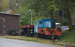 Eine aufgebockte K�f und ein aufgebockter Rollwagen am 23.10.2015 in Rittersgr�n.