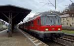 2 n-Wagen und eine 111 machen Pause in Kronach.