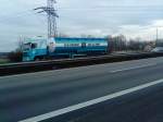 SZM DAF XF mit Chemietankauflieger der Spedition van OPDORP gesehen auf der A61, Hhe Raststtte Dannstadt, am 16.01.2014