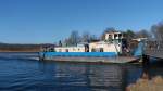 Bizon 117 aus Stettin mit Schubverband am Sicherungstor Marienwerder im Oder - Havel - Kanal bei Fahrt in Richtung Eberswalde - Stettin (Bild 2)Am 08.03.14 um 11:06 Uh