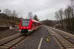Im Zuge der Reaktivierung der Strecke Meinerzhagen - Br�gge wurde in Kierspe ein Kreuzungsbahnhof angelegt, in dem sich die Taktz�ge von und nach L�denscheid begegnen.
